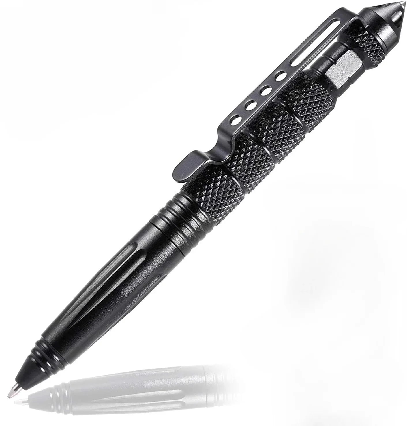 Military Tactical Pen, Professional Self Defense Pen, Emergency Glass Breaker Pen - Tungsten Steel, Writing Tool with 6 Refill