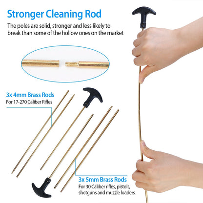 Universal Gun Cleaning Kit Gun Cleaning Brushes Mops Muff Guard w/ Carrying Case For Rifles Pistols Handguns Shotguns