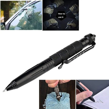 Military Tactical Pen, Professional Self Defense Pen, Emergency Glass Breaker Pen - Tungsten Steel, Writing Tool with 6 Refill